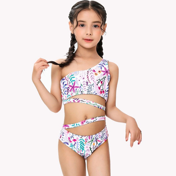 Tropical Leaf Cutout Bikini Set