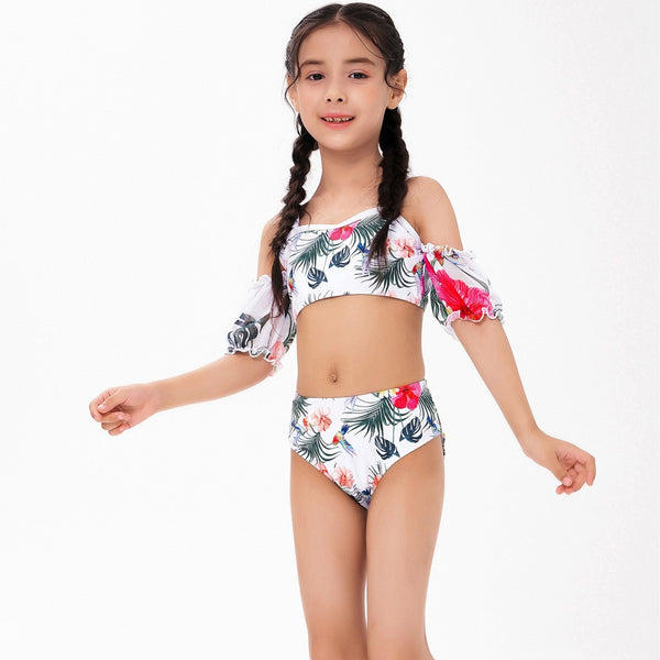 Tropical Floral Off-Shoulder Bikini Set