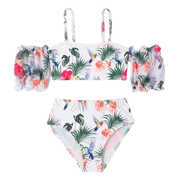 Tropical Floral Off-Shoulder Bikini Set