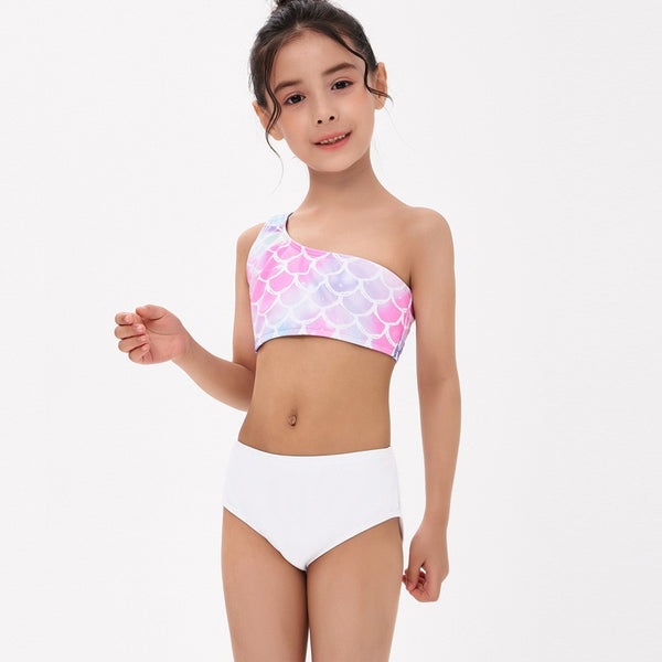 Mermaid Scale Bikini with Ruffle Skirt