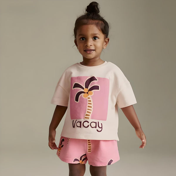 Retro “Vacay” Palm Tree Summer Set Outfit