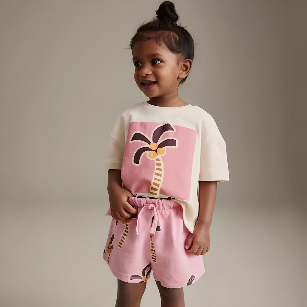 Retro “Vacay” Palm Tree Summer Set Outfit
