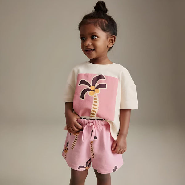 Retro “Vacay” Palm Tree Summer Set Outfit