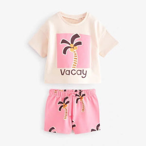 Retro “Vacay” Palm Tree Summer Set Outfit