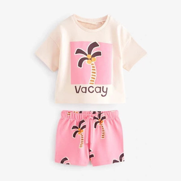 Retro “Vacay” Palm Tree Summer Set Outfit