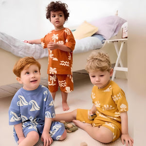 Toddler and Kids Boy Tropical Print Summer Outfit