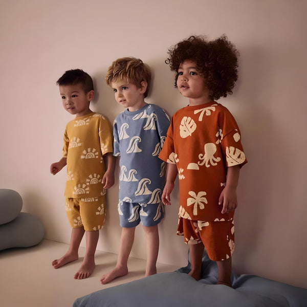 Toddler and Kids Boy Tropical Print Summer Outfit