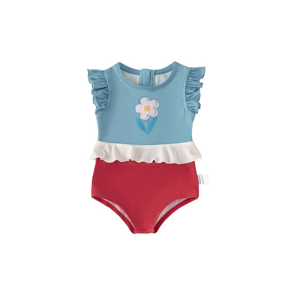 Baby and Toddler Girl Ruffle One-Piece Swimsuit with Flower Print