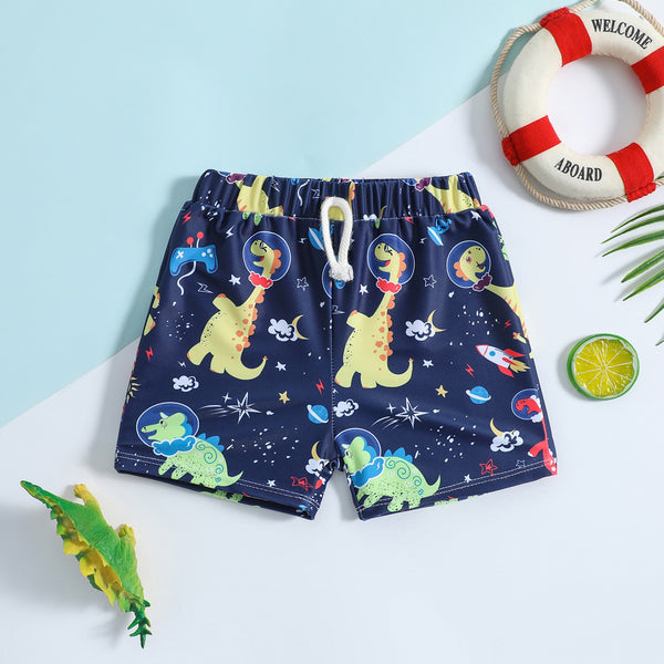 Baby & Toddler Boy Galaxy Dino Print Swim Shorts