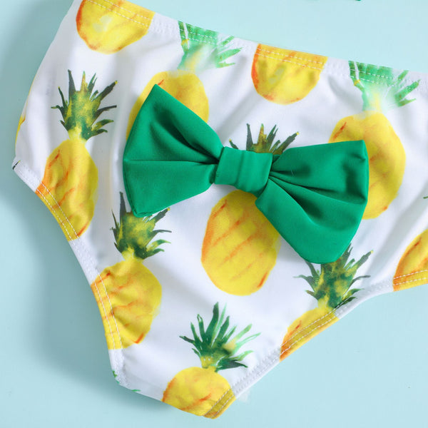 Baby & Toddler Girl Green Fringe Pineapple Bikini Set