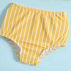 Baby & Toddler Girl Yellow Stripe Bow Bikini Set