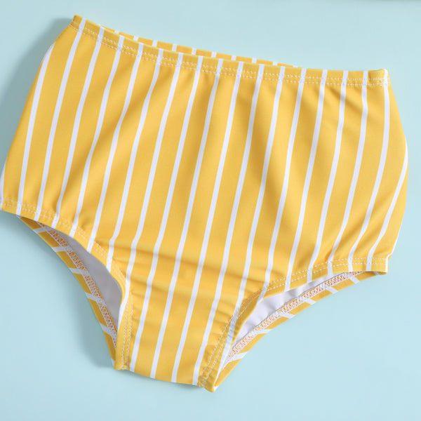 Baby & Toddler Girl Yellow Stripe Bow Bikini Set
