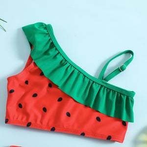 Watermelon One-Shoulder Bikini Set