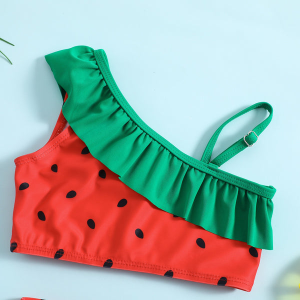 Watermelon One-Shoulder Bikini Set