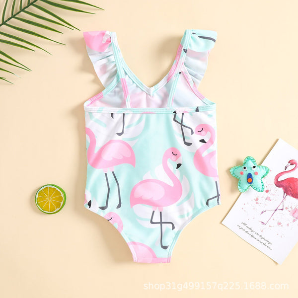 Baby, Toddler & Kid Flamingo Ruffle Swimsuit for Girls