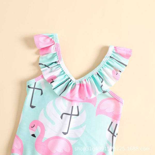 Baby, Toddler & Kid Flamingo Ruffle Swimsuit for Girls