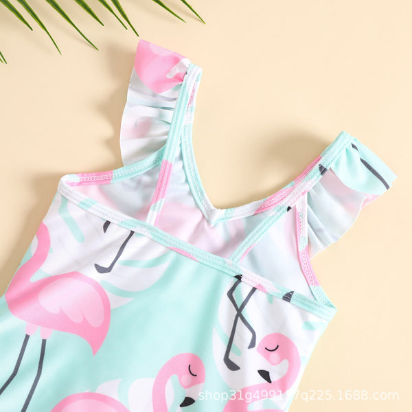 Baby, Toddler & Kid Flamingo Ruffle Swimsuit for Girls