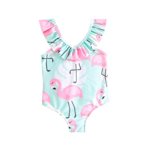 Baby, Toddler & Kid Flamingo Ruffle Swimsuit for Girls