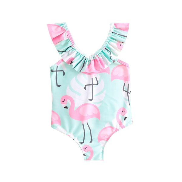 Baby, Toddler & Kid Flamingo Ruffle Swimsuit for Girls
