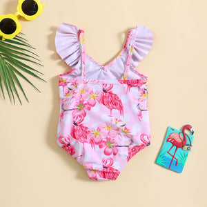 Baby, Toddler & Kid Pink Flamingo Ruffle Swimsuit for Girls