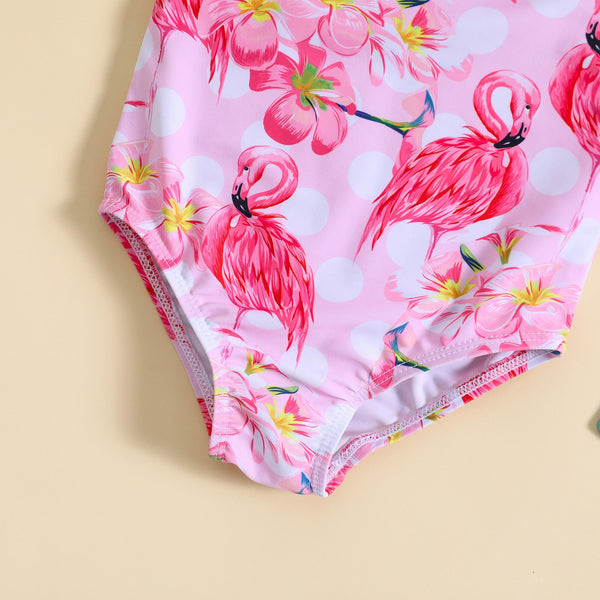 Baby, Toddler & Kid Pink Flamingo Ruffle Swimsuit for Girls
