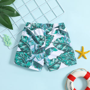 Baby, Toddler, & Kid Tropical Leaf Swim Shorts for Boys