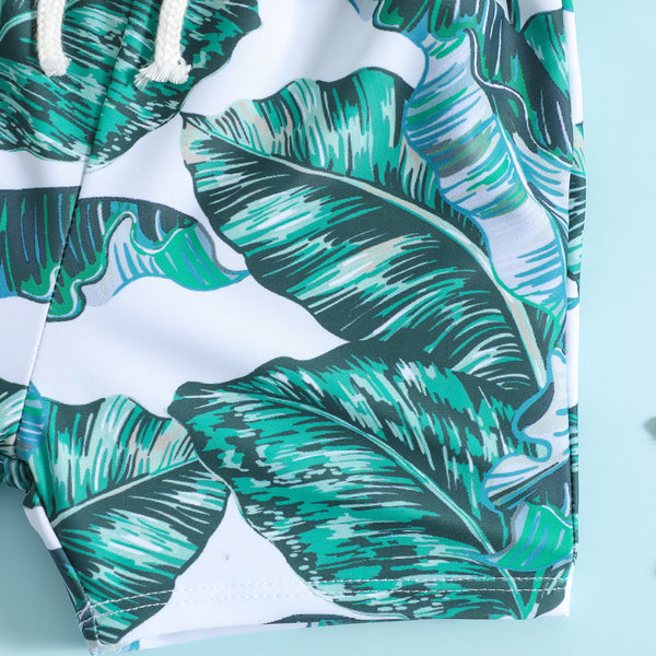 Baby, Toddler, & Kid Tropical Leaf Swim Shorts for Boys