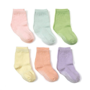 "Riley" Anti-Slip Baby, Toddler & Children's Socks - 6- Pack