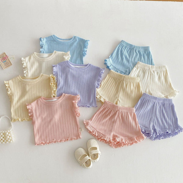 Baby & Toddler Ribbed Ruffle Outfit for Girls