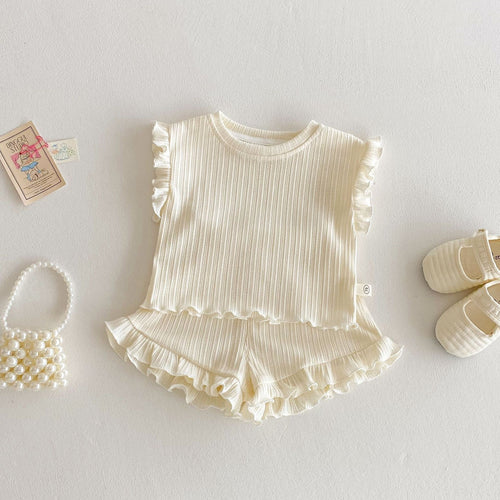 Baby & Toddler Ribbed Ruffle Outfit for Girls
