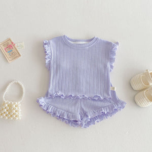 Baby & Toddler Ribbed Ruffle Outfit for Girls