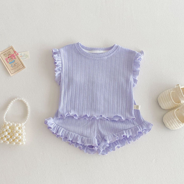 Baby & Toddler Ribbed Ruffle Outfit for Girls