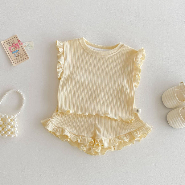 Baby & Toddler Ribbed Ruffle Outfit for Girls