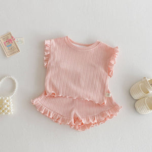 Baby & Toddler Ribbed Ruffle Outfit for Girls