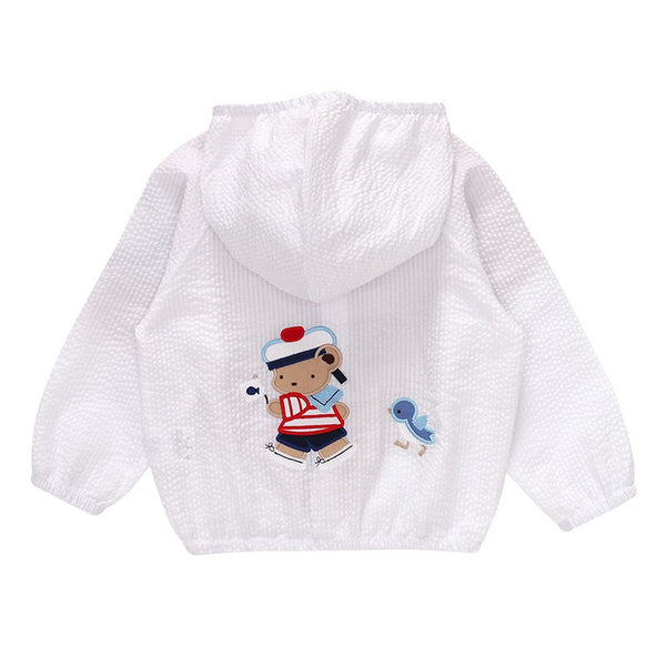 Baby, Toddler & Kids Ahoy Sailor! Cartoon Navy Bear Hooded Jacket for Boys & Girls