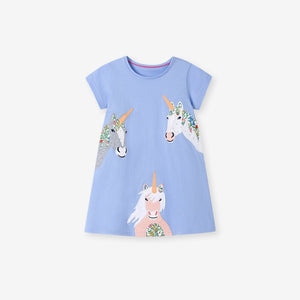 Light Blue Unicorn Dress