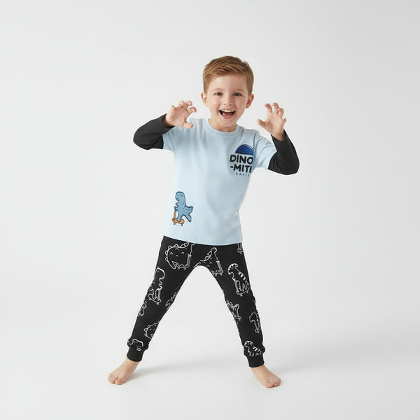 Boy's Dino-Mite Long Sleeve Two-Piece Pajama Set (3T–8T) - Toddlers & Kids