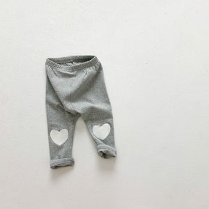 Baby Heart-Patch Leggings for Girls