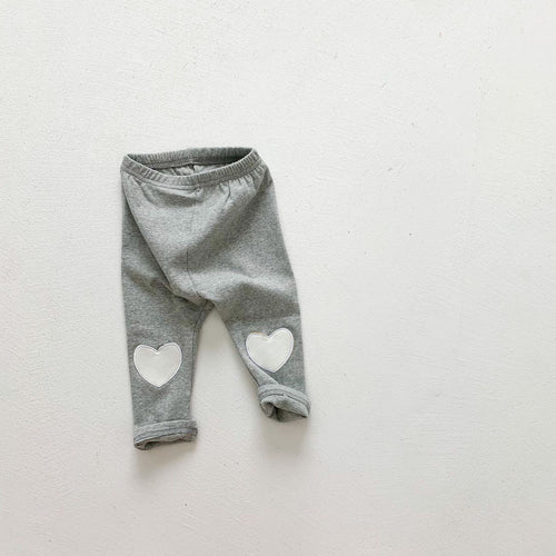 Baby Heart-Patch Leggings for Girls