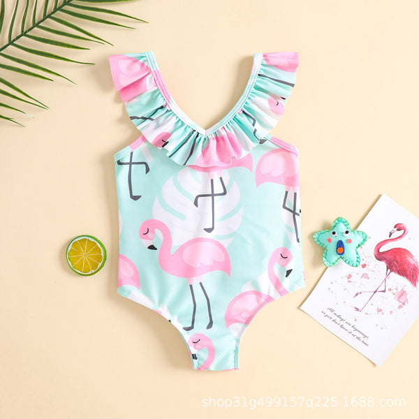 Baby, Toddler & Kid Flamingo Ruffle Swimsuit for Girls