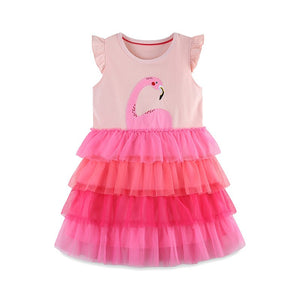 Toddlers & Kids Pink Flutter Flamingo Dress