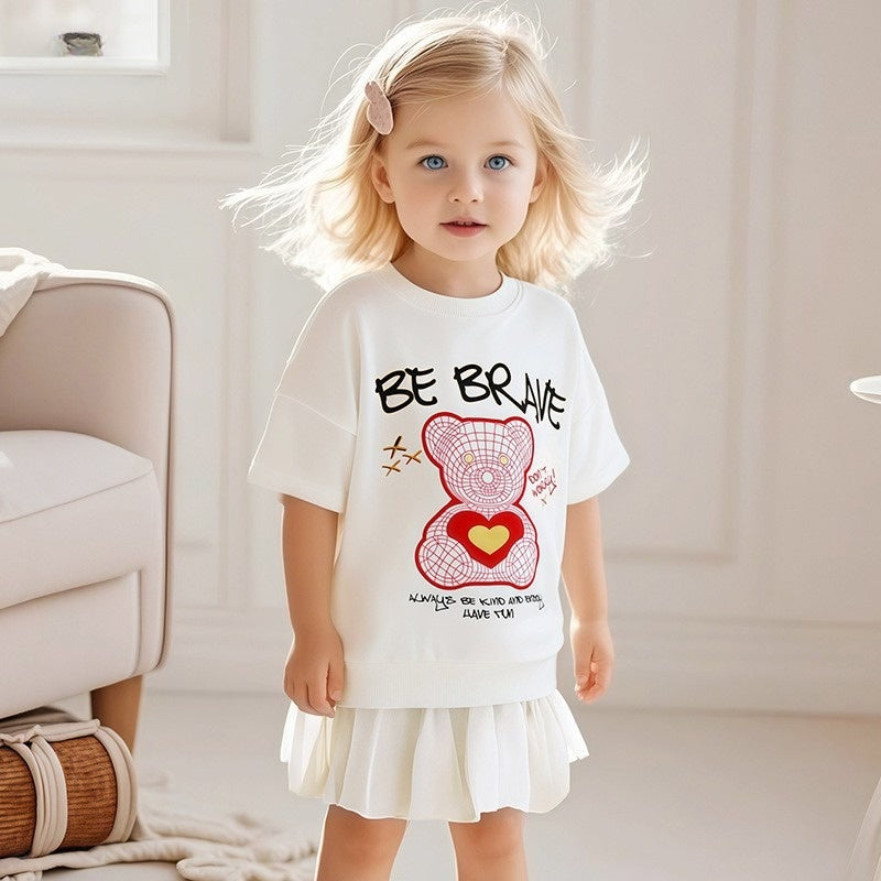 Toddlers & Kids "Be Brave" Sweatshirt Dress