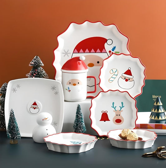 Joyful Christmas Cartoon Tableware Set - Yarafly 