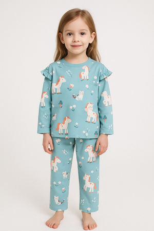 Toddlers & Kids Painted Unicorn Pajama Set for Girls