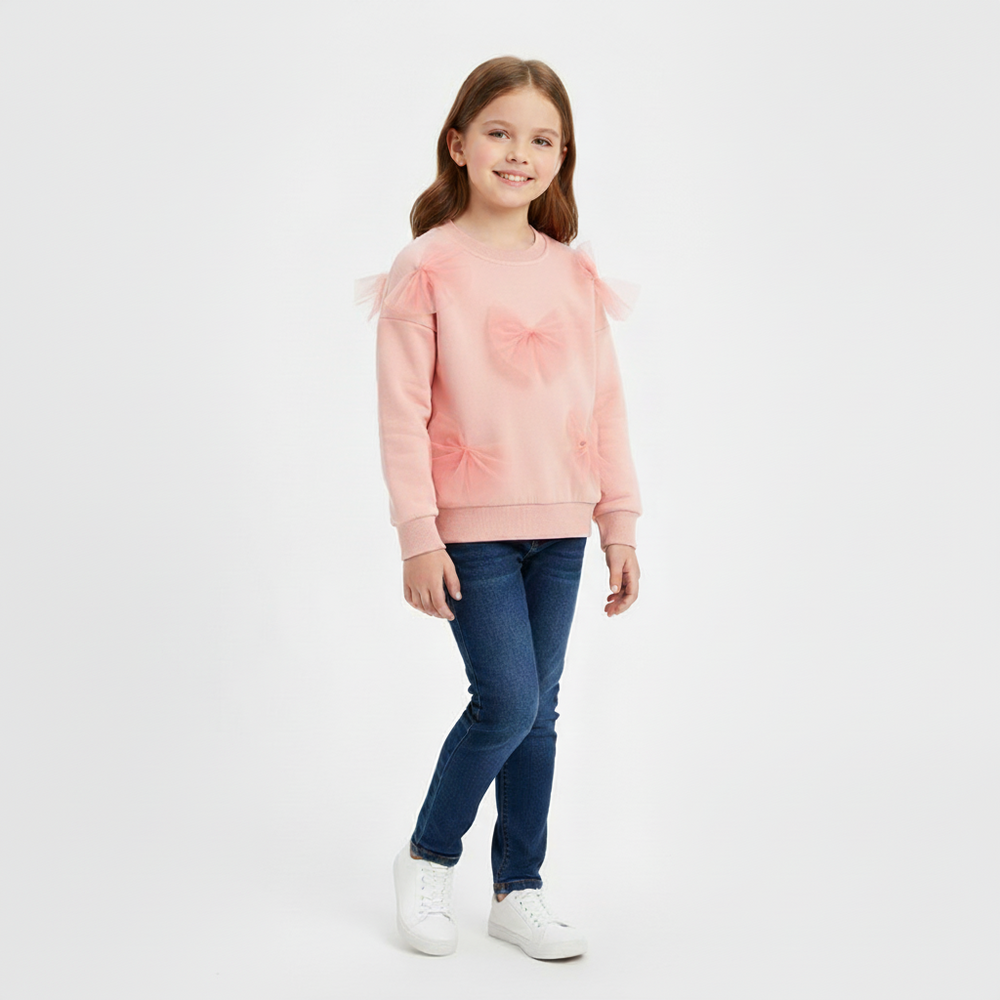 Pink Sweater for Toddler and Kids Girls - Long Sleeve Pullover