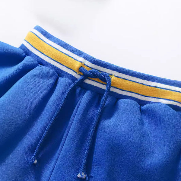 2-Piece Boys Hoodie & Shorts Set - Blue "Athletics"