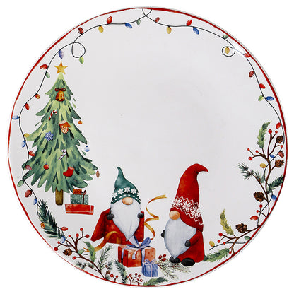 Enchanting Christmas Gnome Dinner Plates Set - Yarafly 