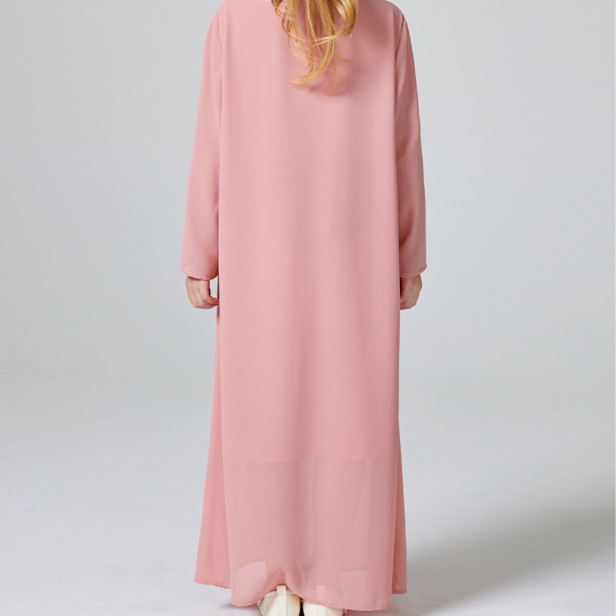 Girls Pink Chiffon Abaya Dress Robe - Yarafly 