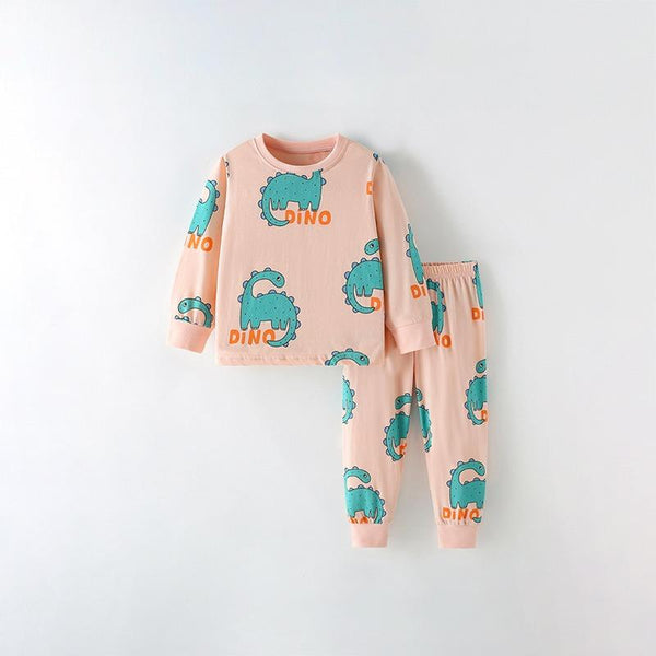 Toddler & Kids Peach Dinosaur Pajama Set - Yarafly