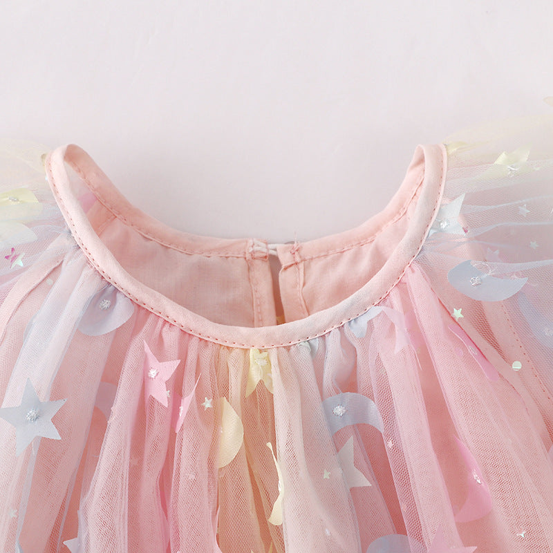 Toddler & Kids Dreamy Stars & Moons Tulle Dress
